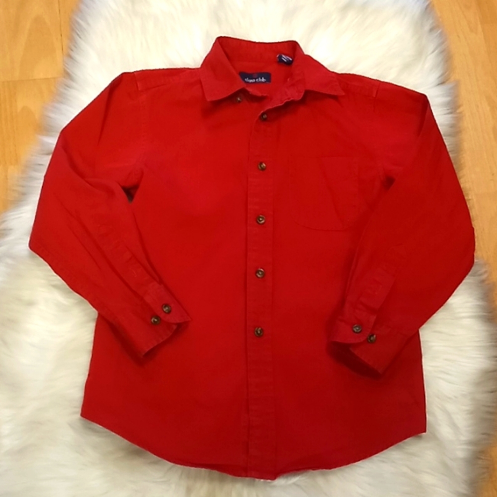 Class Club Red Button Down  Shirt